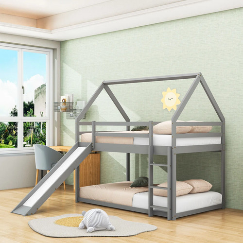 Gray twin over - house, bunk
