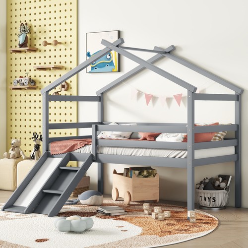 Twin low loft bed with - low,