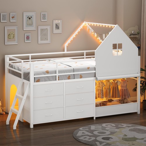 Twin low loft bed - low,