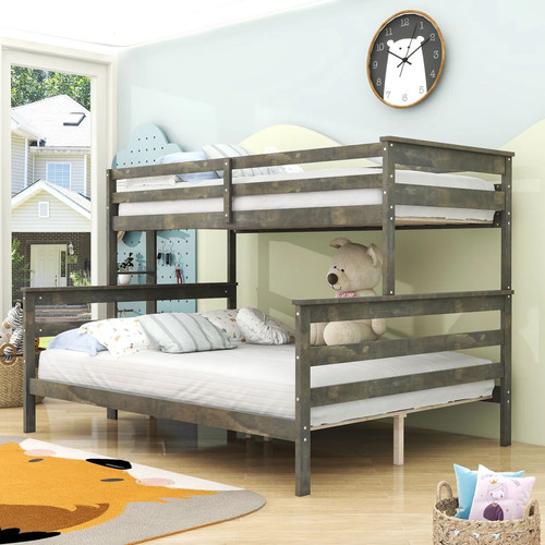 Gray solid wood - wood, twin