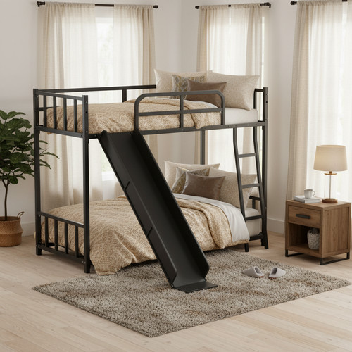 Bunk bed with ladder and - bed,